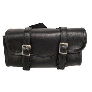 Xelement Black Leather Motorcycle Saddlebag Tool Bag Water Resistant Biker‎ New